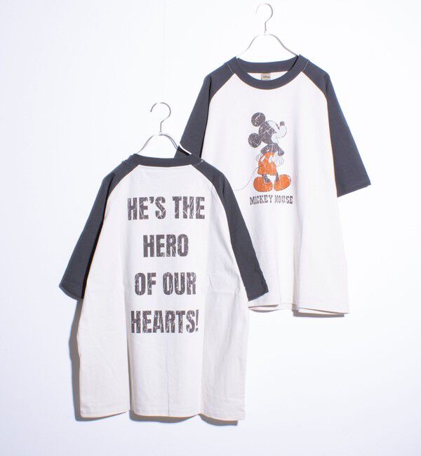 GLOSTER「【Disney】【TOM&JERRY】ピグメント/ラグランスリーブ プリントTシャツ 」|Tシャツ・カットソー|ホワイト系その他