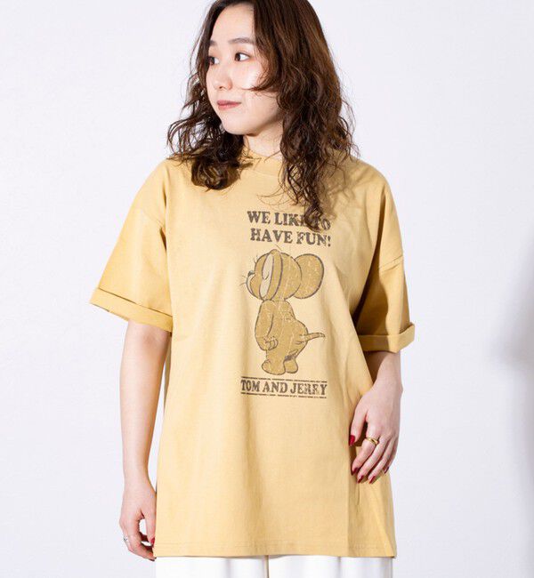 GLOSTER「【Disney】【TOM&JERRY】ピグメント/ラグランスリーブ プリントTシャツ 」|Tシャツ・カットソー|