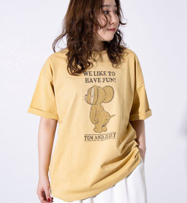 GLOSTER「【Disney】【TOM&JERRY】ピグメント/ラグランスリーブ プリントTシャツ 」|Tシャツ・カットソー|