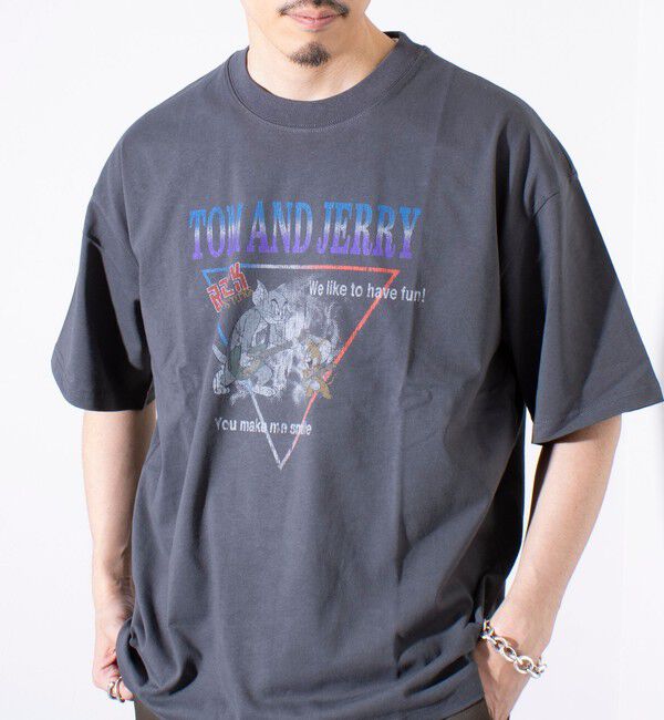 GLOSTER「【Disney】【TOM&JERRY】ピグメント/ラグランスリーブ プリントTシャツ 」|Tシャツ・カットソー|