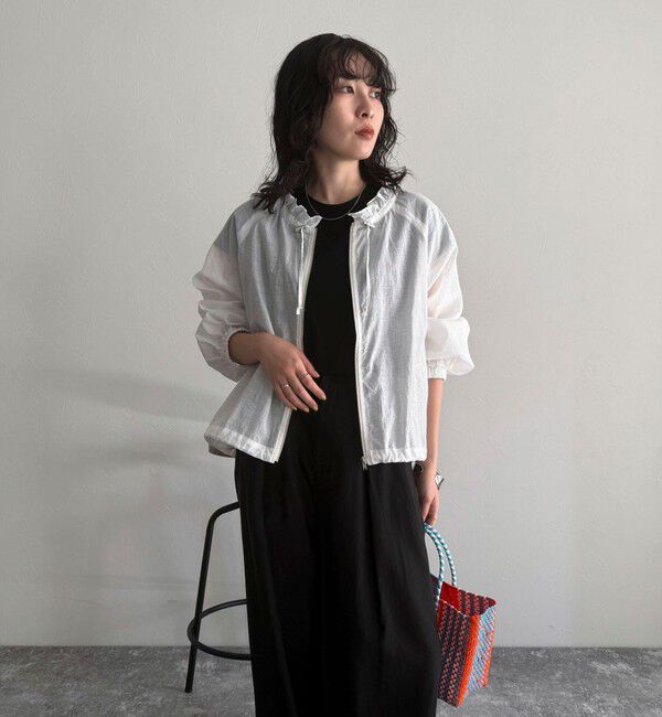 fredy emue「シアーフリルカラーZIPブルゾン」|ブルゾン・スタジャン|