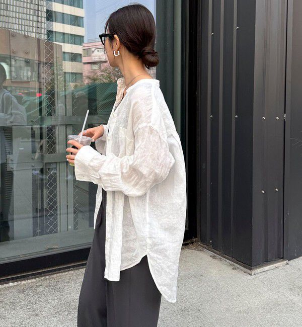 fredy emue「LINEN100バンドカラーシャツ」|シャツ・ブラウス|