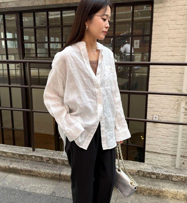fredy emue「LINEN100バンドカラーシャツ」|シャツ・ブラウス|