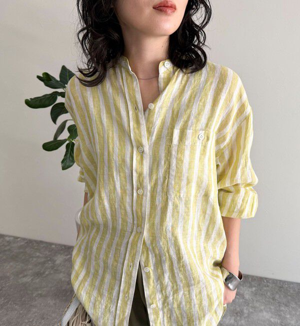 fredy emue「LINEN100バンドカラーシャツ」|シャツ・ブラウス|