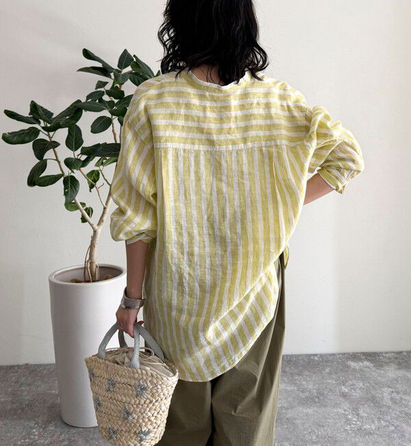 fredy emue「LINEN100バンドカラーシャツ」|シャツ・ブラウス|