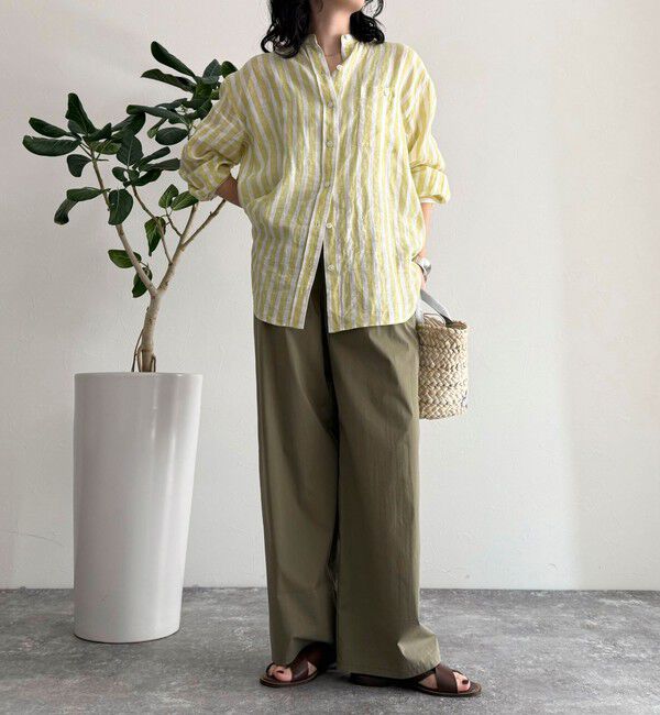 fredy emue「LINEN100バンドカラーシャツ」|シャツ・ブラウス|