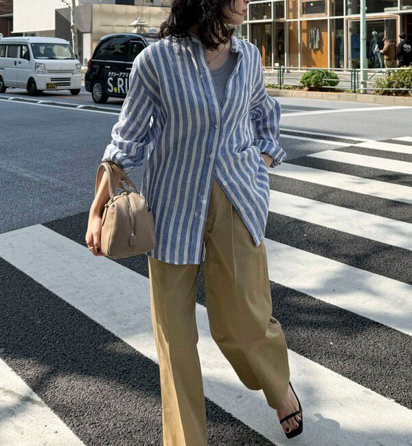 fredy emue「LINEN100バンドカラーシャツ」|シャツ・ブラウス|