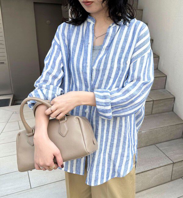 fredy emue「LINEN100バンドカラーシャツ」|シャツ・ブラウス|