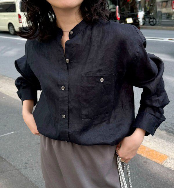 fredy emue「LINEN100バンドカラーシャツ」|シャツ・ブラウス|