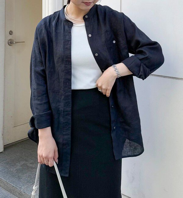 fredy emue「LINEN100バンドカラーシャツ」|シャツ・ブラウス|