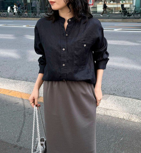 fredy emue「LINEN100バンドカラーシャツ」|シャツ・ブラウス|
