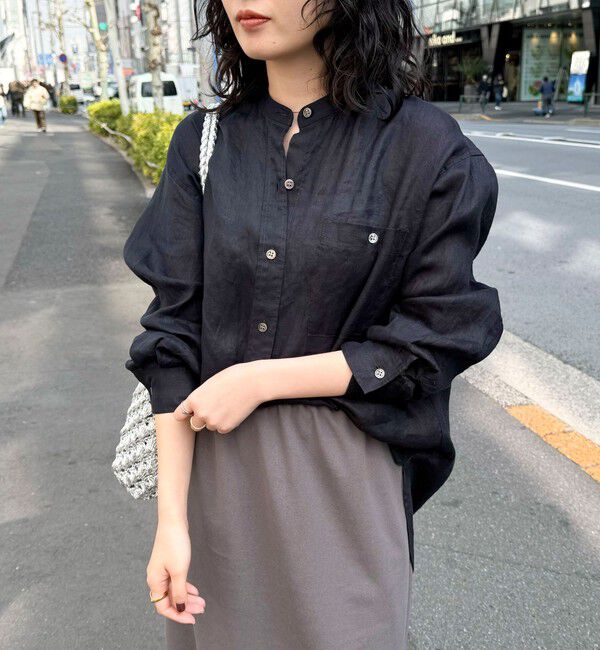 fredy emue「LINEN100バンドカラーシャツ」|シャツ・ブラウス|