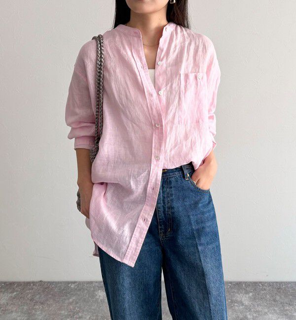 fredy emue「LINEN100バンドカラーシャツ」|シャツ・ブラウス|