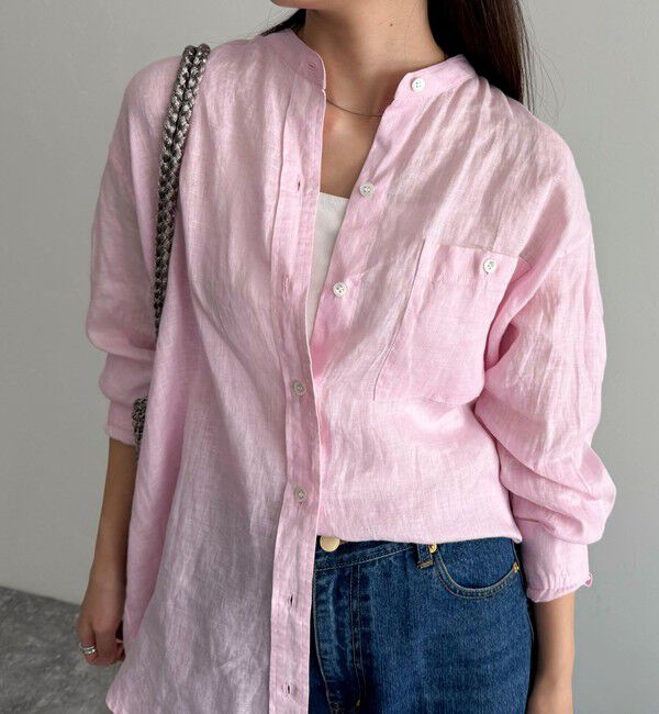 fredy emue「LINEN100バンドカラーシャツ」|シャツ・ブラウス|