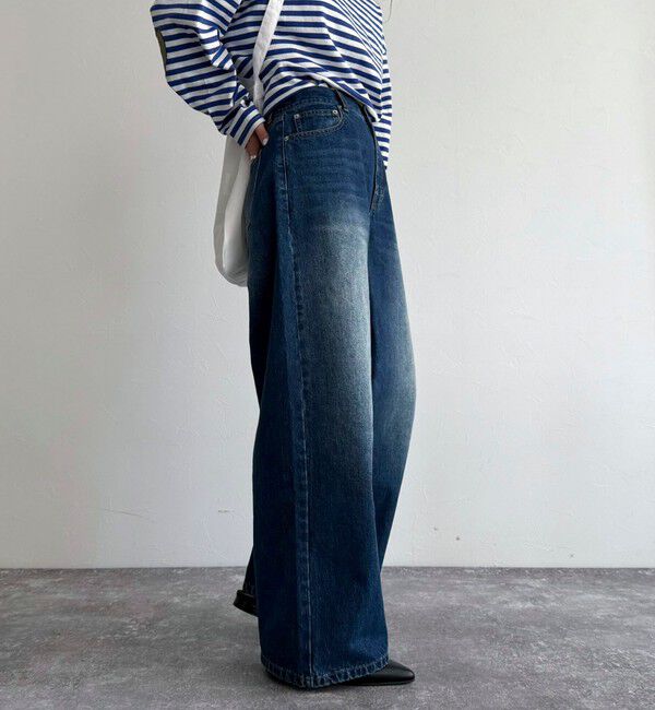 fredy emue「ルーズストレートデニムパンツ」|デニム|