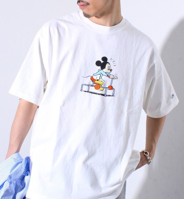GLOSTER「【MICKEY&times;DISCUS ATHLETIC】コラボ プリント 半袖 クルーネックTシャツ」|Tシャツ・カットソー|ホワイト系その他2