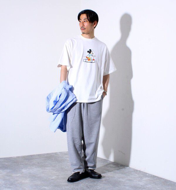 GLOSTER「【MICKEY&times;DISCUS ATHLETIC】コラボ プリント 半袖 クルーネックTシャツ」|Tシャツ・カットソー|