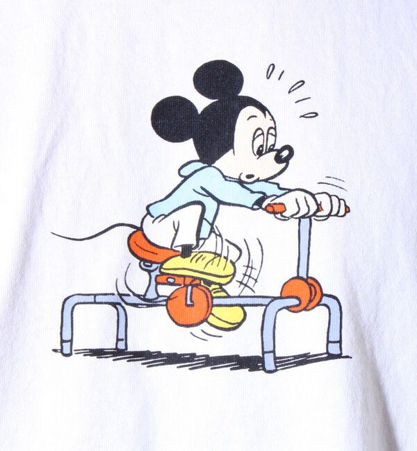 GLOSTER「【MICKEY&times;DISCUS ATHLETIC】コラボ プリント 半袖 クルーネックTシャツ」|Tシャツ・カットソー|