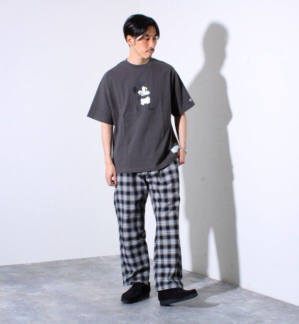 GLOSTER「【MICKEY&times;DISCUS ATHLETIC】コラボ プリント 半袖 クルーネックTシャツ」|Tシャツ・カットソー|