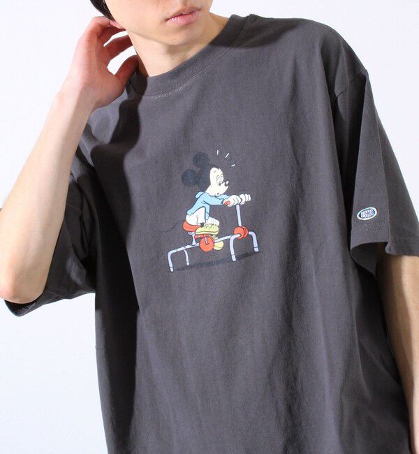 GLOSTER「【MICKEY&times;DISCUS ATHLETIC】コラボ プリント 半袖 クルーネックTシャツ」|Tシャツ・カットソー|ブラック系その他2