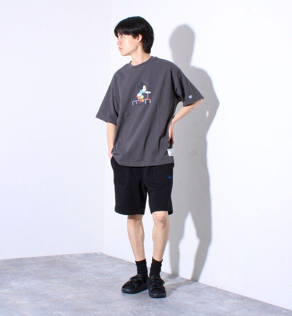 GLOSTER「【MICKEY&times;DISCUS ATHLETIC】コラボ プリント 半袖 クルーネックTシャツ」|Tシャツ・カットソー|