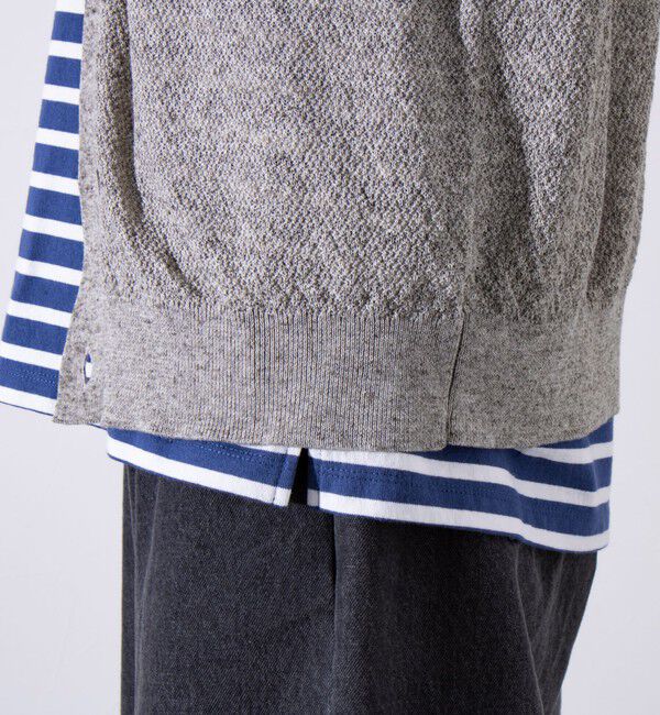 GLOSTER「【GLOSTER/グロスター】フレンチブルドッグ刺繍 リネン混 カーディガン Vネック」|カーディガン|