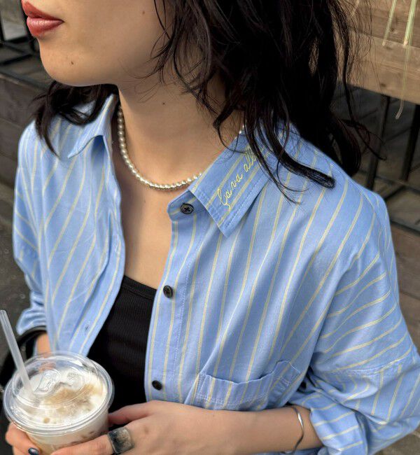 fredy emue「刺繍入りオーバーシャツ」|シャツ・ブラウス|