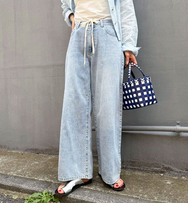 fredy emue「ドロストセミワイドデニムパンツ」|デニム|