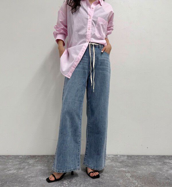 fredy emue「ドロストセミワイドデニムパンツ」|デニム|
