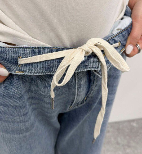 fredy emue「ドロストセミワイドデニムパンツ」|デニム|