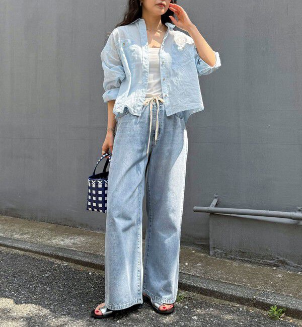 fredy emue「ドロストセミワイドデニムパンツ」|デニム|