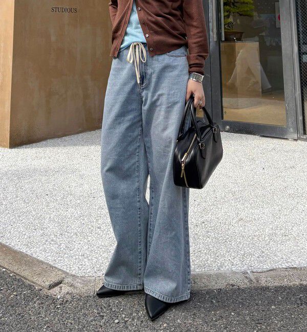 fredy emue「ドロストセミワイドデニムパンツ」|デニム|