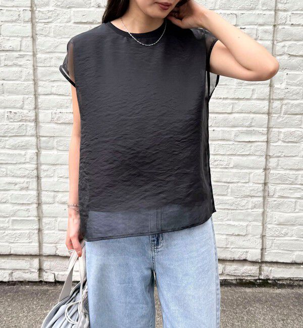 fredy emue「シアーオーガンジーレイヤードノースリーブブラウス」|シャツ・ブラウス|