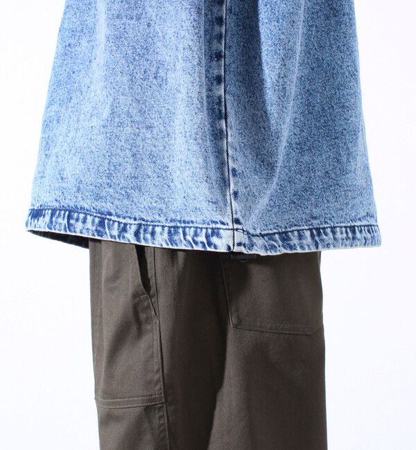 GLOSTER「【GLOSTER/グロスター】デニムライクカットソー クルーネックTシャツ ドローコード付き」|Tシャツ・カットソー|