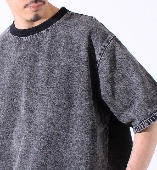 GLOSTER「【GLOSTER/グロスター】デニムライクカットソー クルーネックTシャツ ドローコード付き」|Tシャツ・カットソー|