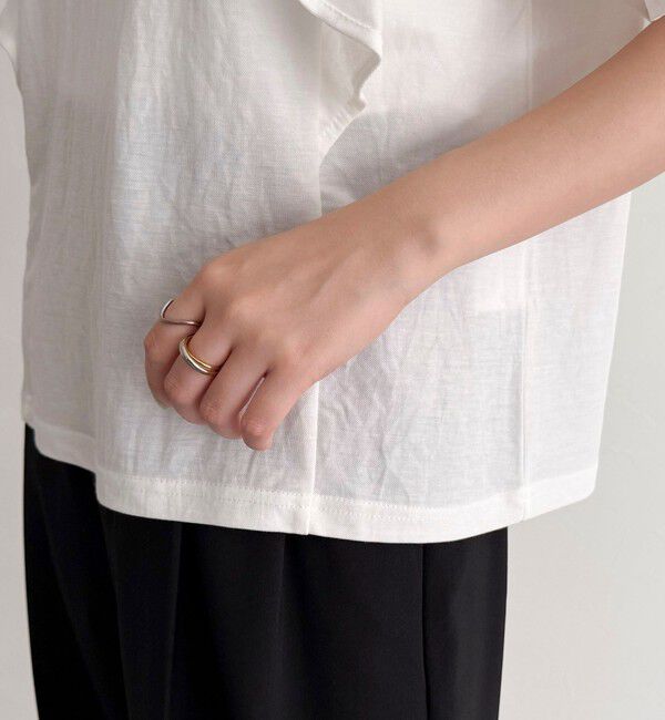 fredy emue「ラッフルショルダー半袖Tシャツ」|Tシャツ・カットソー|