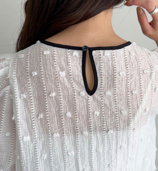 fredy emue「シアージャガードパイピング半袖ブラウス」|シャツ・ブラウス|