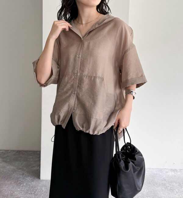 fredy emue「シアーフーディハーフスリーブシャツ」|シャツ・ブラウス|