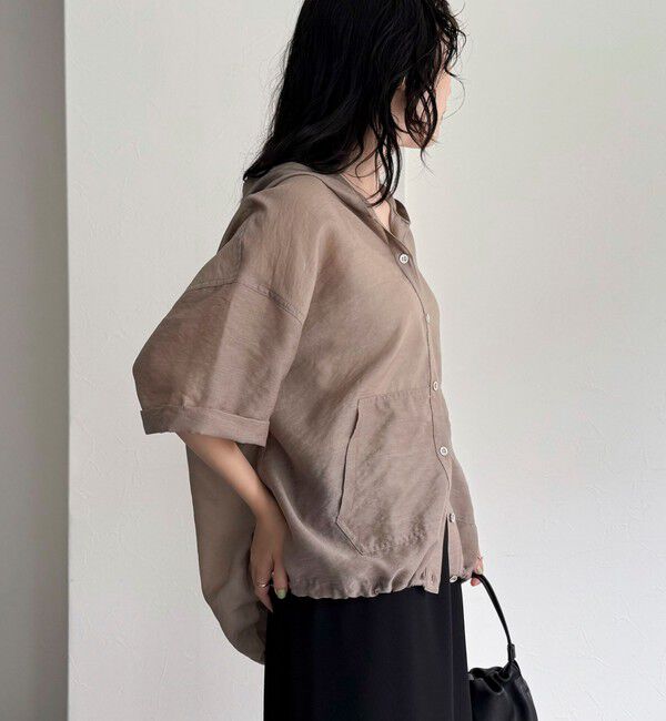 fredy emue「シアーフーディハーフスリーブシャツ」|シャツ・ブラウス|