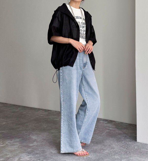 fredy emue「シアーフーディハーフスリーブシャツ」|シャツ・ブラウス|