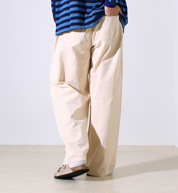 GLOSTER「【ワイド好き必見】ダック地 ワイドシルエットパンツ」|チノ|