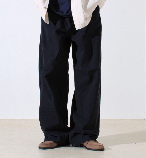 GLOSTER「【ワイド好き必見】ダック地 ワイドシルエットパンツ」|チノ|ブラック