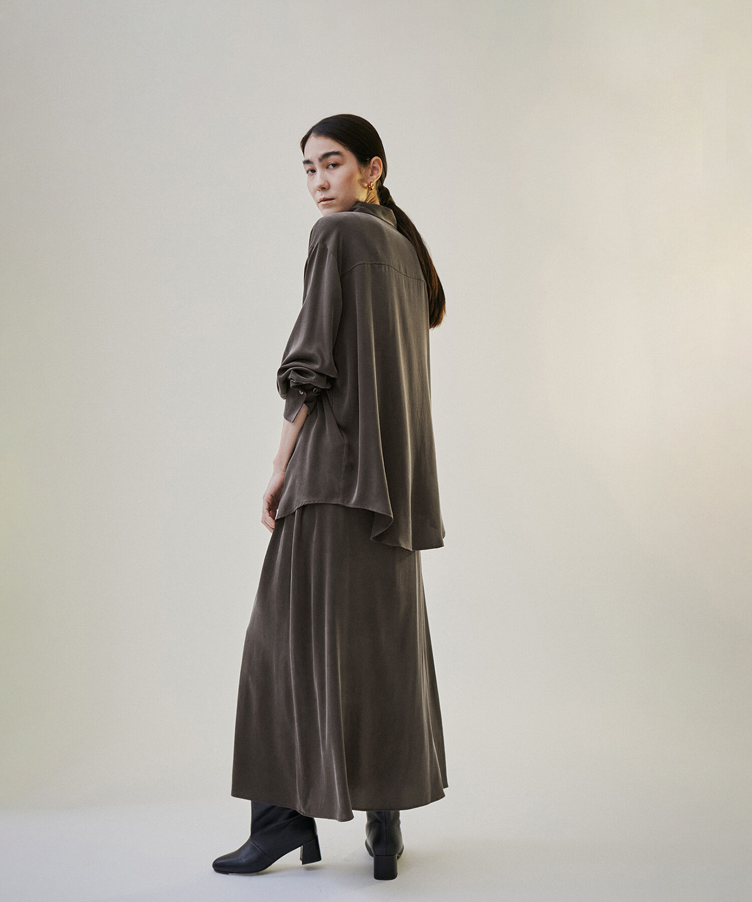 SALON adam et rope'「シルクフレアースカート【セットアップ対応】【洗える】」|スカート|