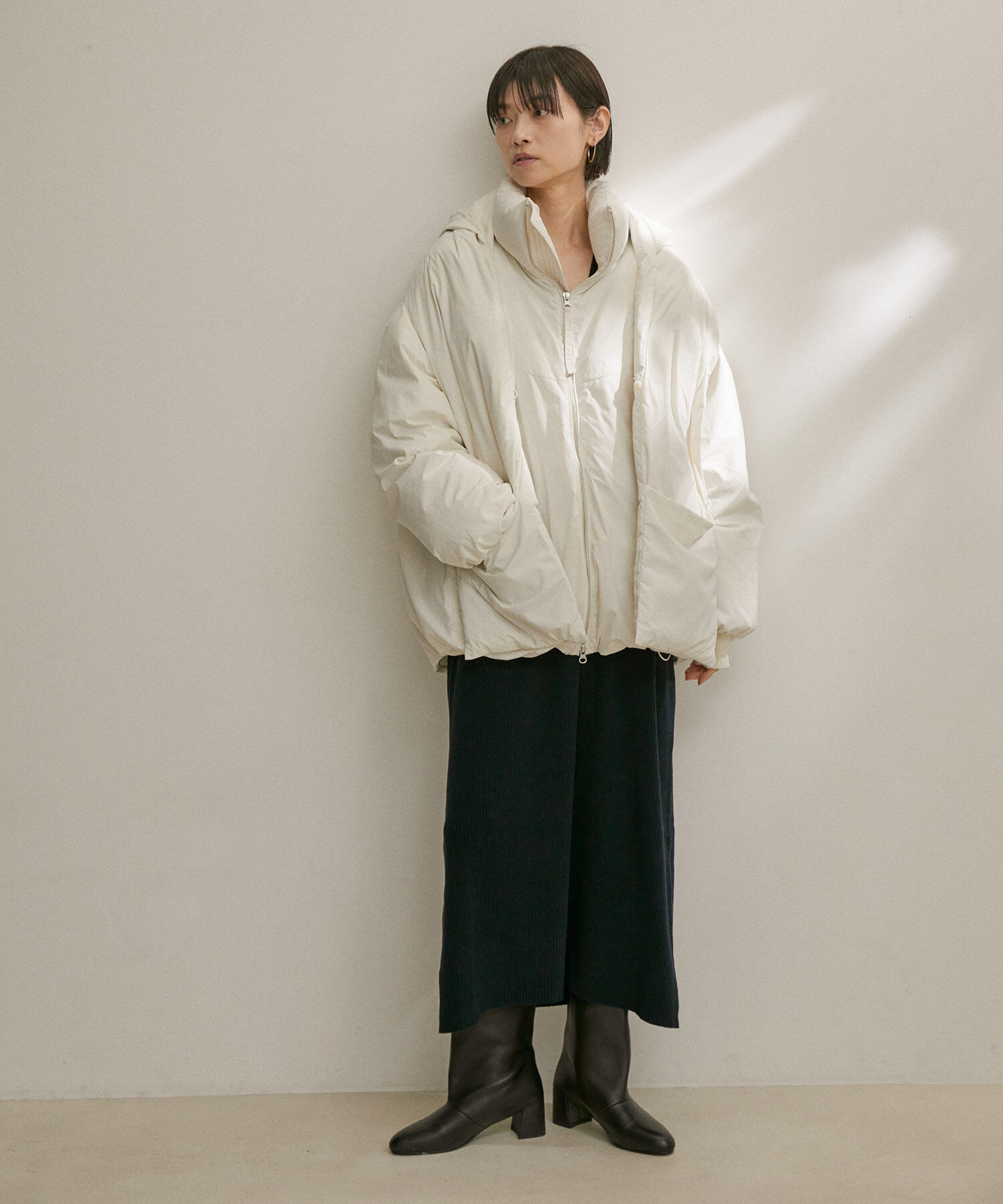 SALON adam et rope'「【雑誌掲載】[GREEN DOWN]フード付きダウンストール」|ストール|