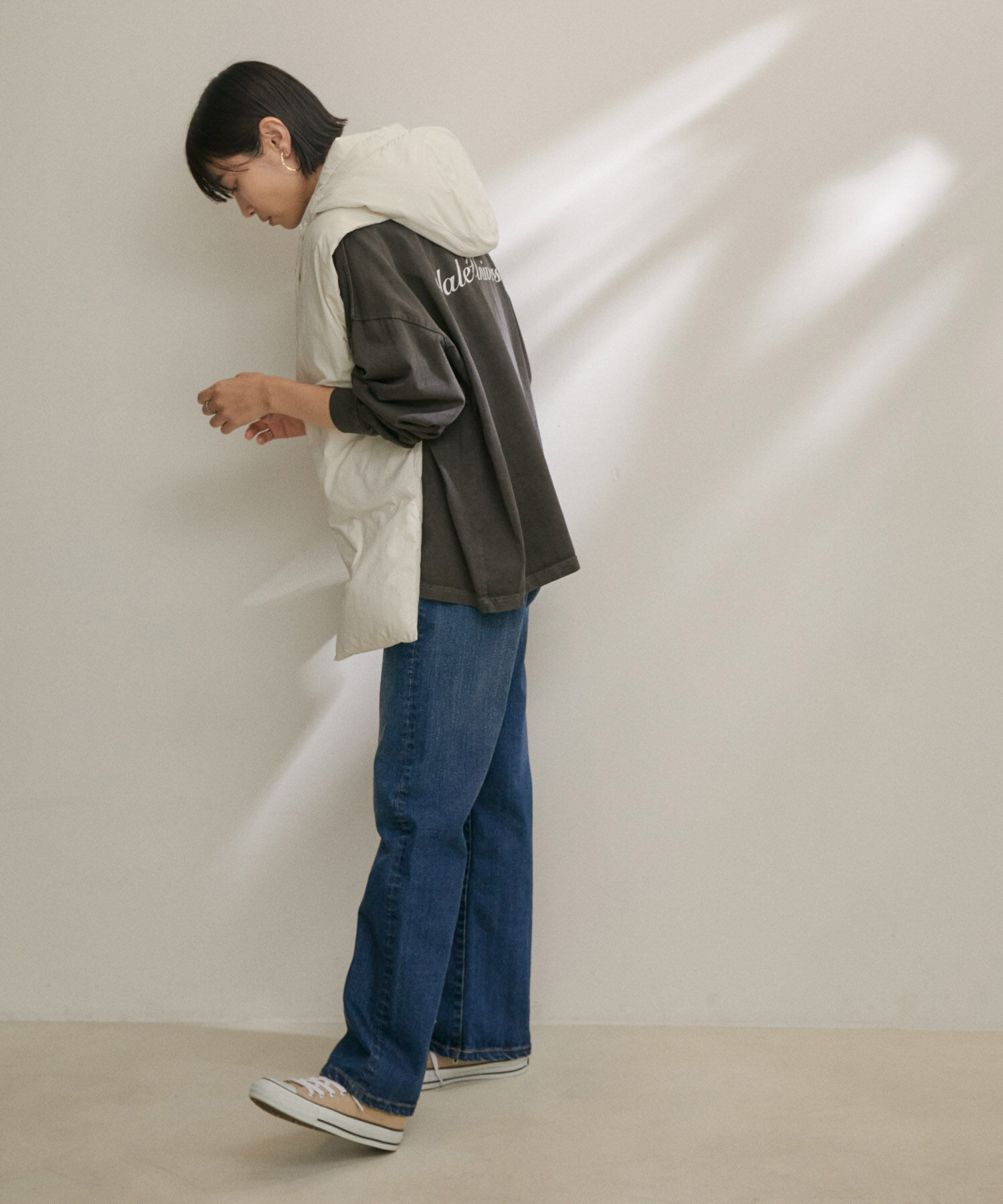 SALON adam et rope'「【雑誌掲載】[GREEN DOWN]フード付きダウンストール」|ストール|