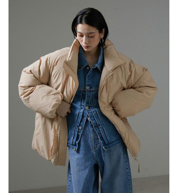 SALON adam et rope'「[GREENDOWN（グリーンダウン）][撥水加工]スタンドカラーダウンジャケット」|ダウン|ベージュ