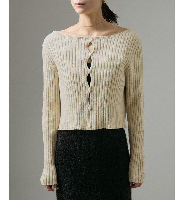 SALON adam et rope'「ローシルクリブニット2WAYカーディガン」|カーディガン|