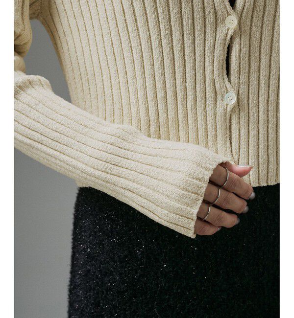 SALON adam et rope'「ローシルクリブニット2WAYカーディガン」|カーディガン|