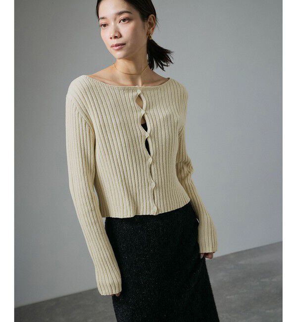 SALON adam et rope'「ローシルクリブニット2WAYカーディガン」|カーディガン|