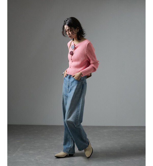 SALON adam et rope'「ローシルクリブニット2WAYカーディガン」|カーディガン|